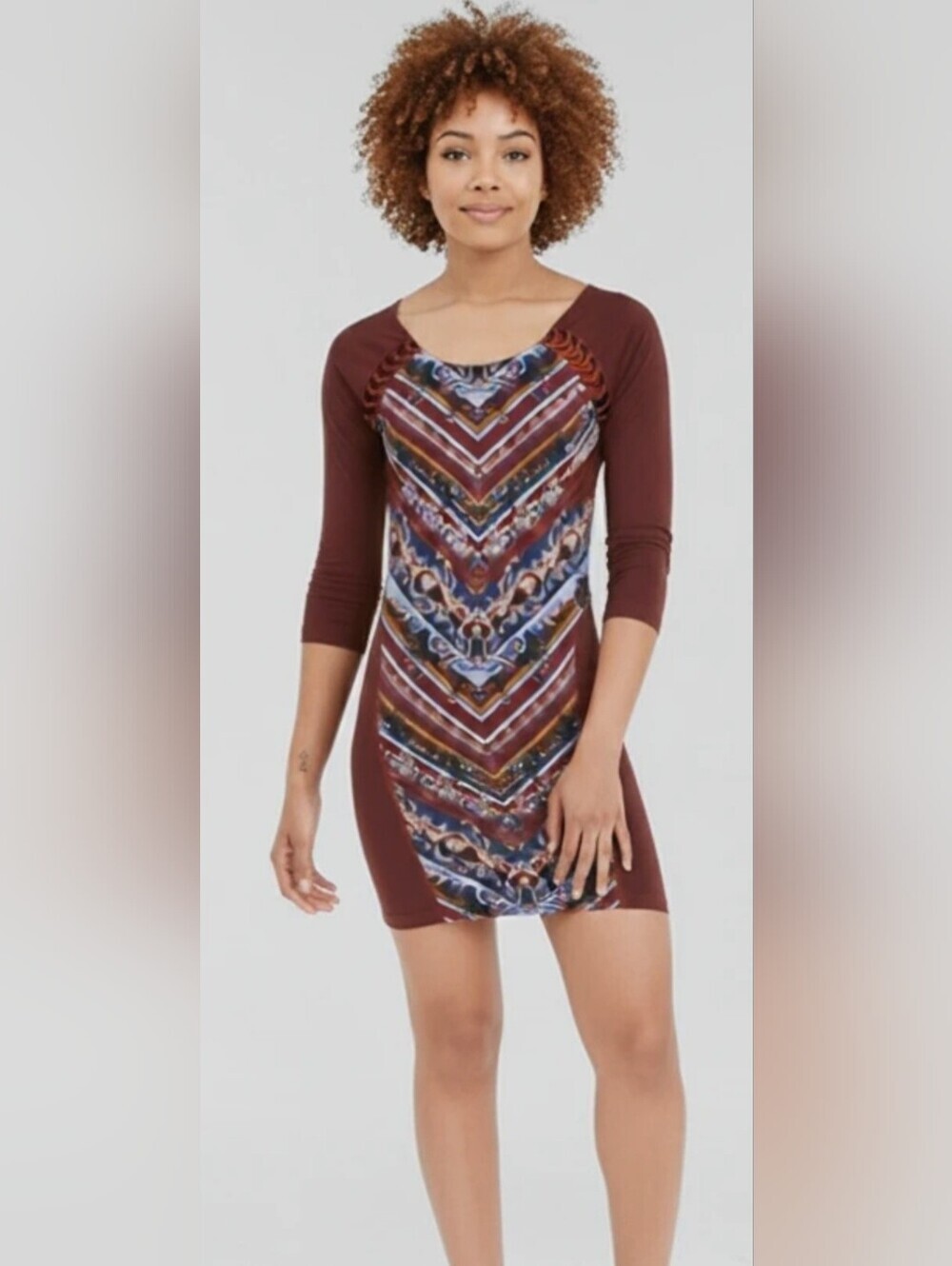 Free People Out Of Africa Color Raisin Combo Sz Medium Tapestry Print Cutouts - Picture 2 of 14
